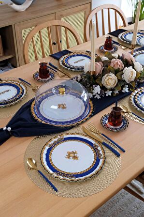 Glore Elegance 6 Kişilik Cam Servis Tabağı Takımı