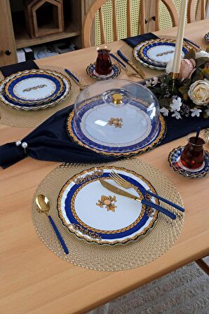 Glore Elegance 6 Kişilik Cam Servis Tabağı Takımı