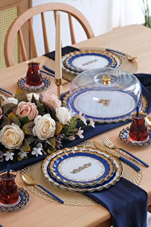 Glore Elegance 6 Kişilik 33 Parça Cam Pasta Çay Servis Takımı