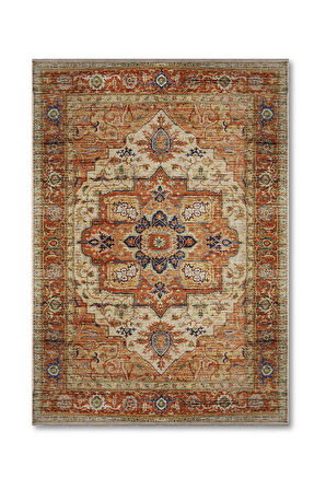 Ethnic Dijital/Şönil Kaydırmaz Kilim 80x150 Cm - Çok Renkli