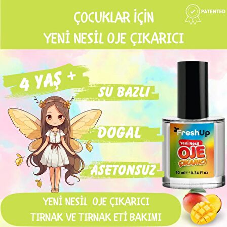 Yeni Nesil Doğal Çocuk Oje Çıkarıcı, Mango Kokulu, 10 ml