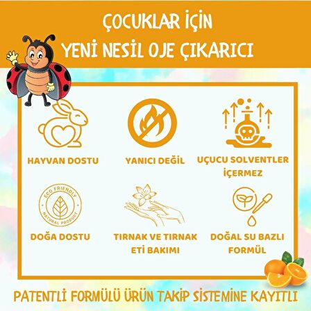 Yeni Nesil Doğal Çocuk Oje Çıkarıcı, Portakal Kokulu, 10 ml