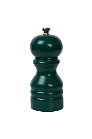 Koyu Yeşil Ahşap Tuz Ve Karabiber El Değirmeni Öğütücü Grinder 12 Cm
