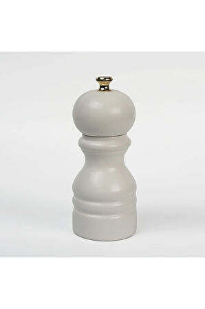 Beyaz Ahşap Tuz Ve Karabiber El Değirmeni Öğütücü Grinder 12 Cm