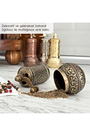 Antik Zamak Karabiber El Değirmeni Öğütücü Grinder 11 Cm