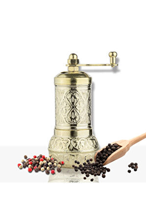 Sarı Zamak Karabiber El Değirmeni Öğütücü Grinder 11 Cm