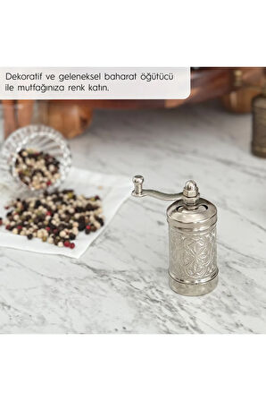Nikel Zamak Karabiber El Değirmeni Öğütücü Grinder 8 Cm
