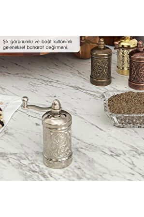 Nikel Zamak Karabiber El Değirmeni Öğütücü Grinder 8 Cm