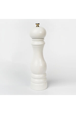 Beyaz Ahşap Tuz Ve Karabiber El Değirmeni Öğütücü Grinder 22 Cm