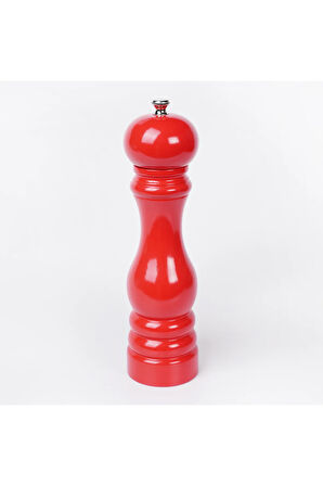 Kırmızı Ahşap Tuz Ve Karabiber El Değirmeni Öğütücü Grinder 22 Cm