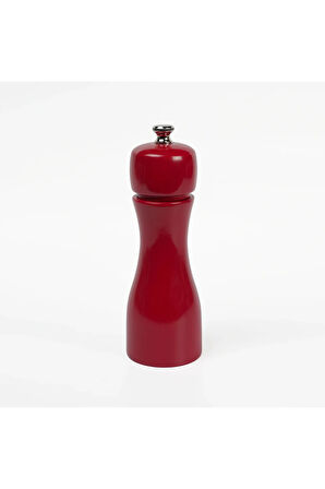 Koyu Kırmızı Ahşap Tuz Ve Karabiber El Değirmeni Öğütücü Grinder 1 Adet 15  Cm