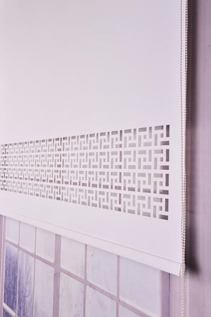 Ekru Lazer Kesim Modern Stor Güneşlik Perde