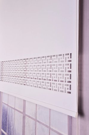 Ekru Lazer Kesim Modern Stor Güneşlik Perde