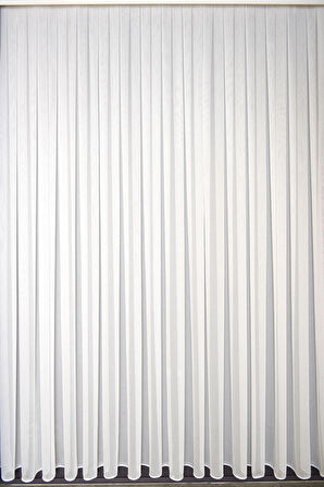 Tül Perde Düz Zigzag Desen PRT-903 1x3 Sık Pile 1 . Kalite Kırık Beyaz
