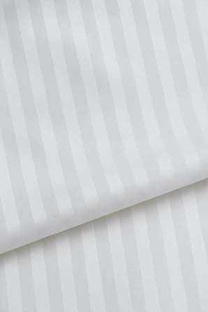 Pamuk Saten Çizgili Tek Kişilik Nevresim Takımı Beyaz