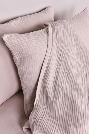 Müslin Çift Kişilik Nevresim Takımı Bej