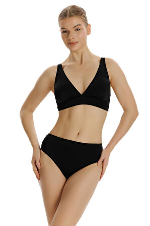 Zeki Siyah Yüksek Bel Bikini