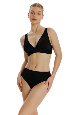 Zeki Siyah Yüksek Bel Bikini