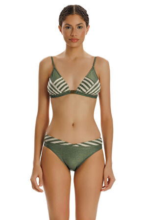Zeki Desenli Üçgen Bikini Takımı
