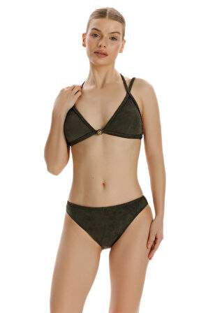 Zeki Yeşil Aksesuar Detaylı Bikini Takımı