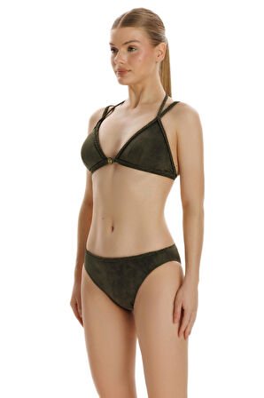 Zeki Yeşil Aksesuar Detaylı Bikini Takımı