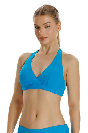 Zeki Turkuaz Kruvaze Bikini Üstü