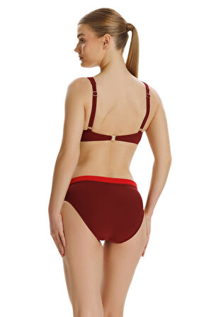 Zeki Bordo Üçgen Bikini Takımı
