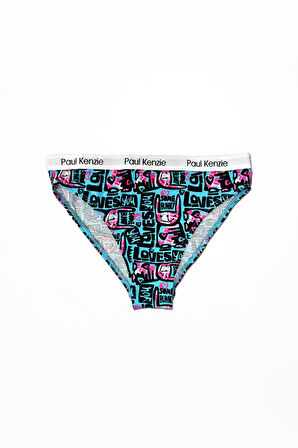 Desenli Kadın Slip Külot – Unique Effect – Love Bunny