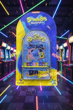 Lisanslı Spongebob Pinball Oyun Seti Kompakt Taşınabilir Blister Paket