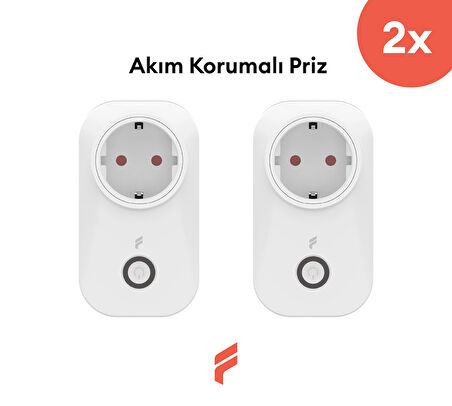 Akıllı Akım Korumalı Priz 2'li Set (16 AMPER), Wifi, Uzaktan Kontrol, Enerji Tüketim Takibi
