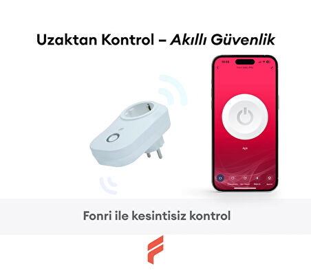 Akıllı Akım Korumalı Priz 3'lü Set (16 AMPER), Wifi, Uzaktan Kontrol, Enerji Tüketim Takibi