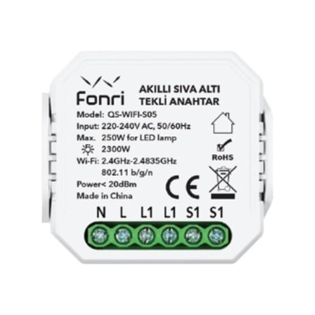 FONRI Kablosuz Akıllı Sıva Altı Perde/Panjur Anahtarı