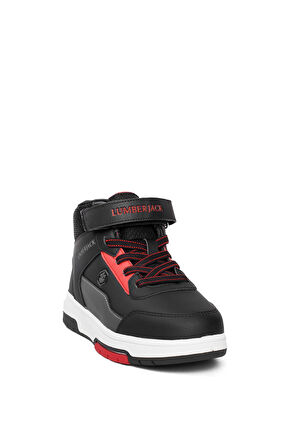 Lumberjack 101887090 4W Nitra Hi 4PR Filet Erkek Çocuk Hi Sneaker Siyah - Kırmızı