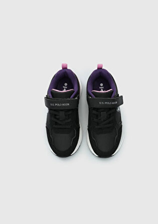 Habe Siyah Deri Kız Çocuk Sneaker