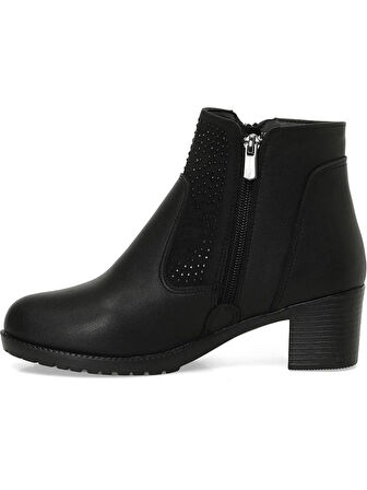 POLARİS 166686 4PR SİYAH ALÇAK TOPUK FERMUARLI TAŞLI BOT&ÇİZME