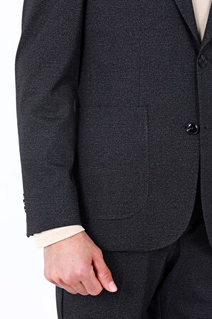 Kabartma Desenli Erkek Jogger Takım Elbise-KAW1804S