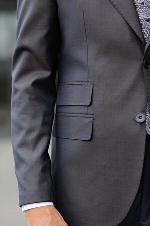 Nefes Alabilir Kumaşlı Erkek Slim Fit Ceket