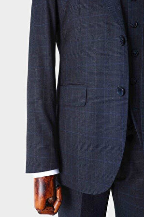 Dört Mevsim Kullanılabilir Yelekli Erkek Takım Elbise - Modern Slim Fit
