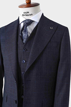 Dört Mevsim Kullanılabilir Yelekli Erkek Takım Elbise - Modern Slim Fit