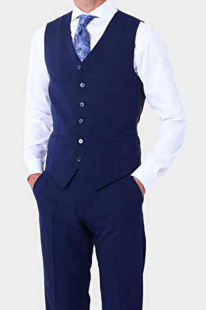 Modern ve Zarif Yelekli Erkek Takım Elbise - Slim Fit Dört Mevsim