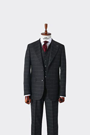 Modern Kesim Yelekli Erkek Takım Elbise - Slim Fit Şık ve Rahat