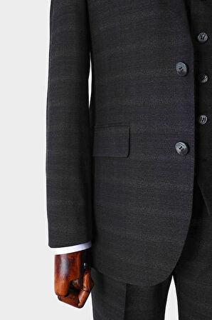 Modern Kesim Yelekli Erkek Takım Elbise - Slim Fit Şık ve Rahat