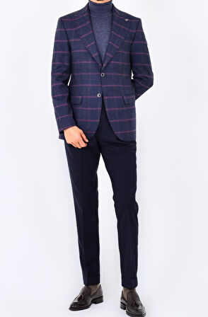 Modern ve Şık Slim Fit Dar Kesim Yün Viskon Erkek Ceket