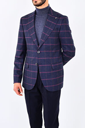 Modern ve Şık Slim Fit Dar Kesim Yün Viskon Erkek Ceket