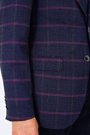 Modern ve Şık Slim Fit Dar Kesim Yün Viskon Erkek Ceket