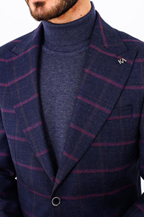 Modern ve Şık Slim Fit Dar Kesim Yün Viskon Erkek Ceket