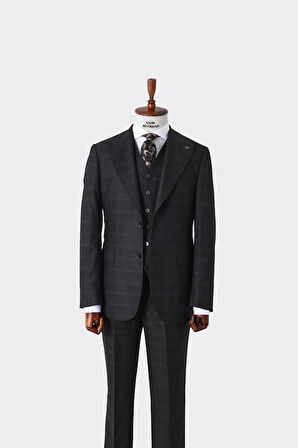 Modern Kesim Yelekli Erkek Takım Elbise - Slim Fit Şık ve Rahat
