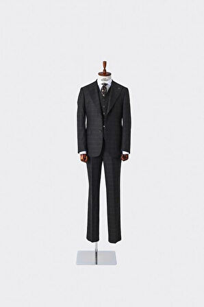 Modern Kesim Yelekli Erkek Takım Elbise - Slim Fit Şık ve Rahat