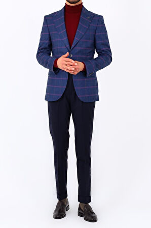 Modern ve Şık Slim Fit Dar Kesim Yün Viskon Erkek Ceket