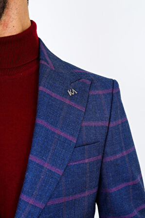 Modern ve Şık Slim Fit Dar Kesim Yün Viskon Erkek Ceket